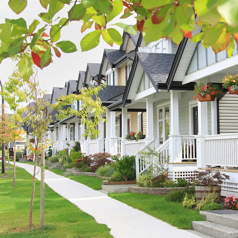 row of houses with home insurance in Salt Lake City, Utah